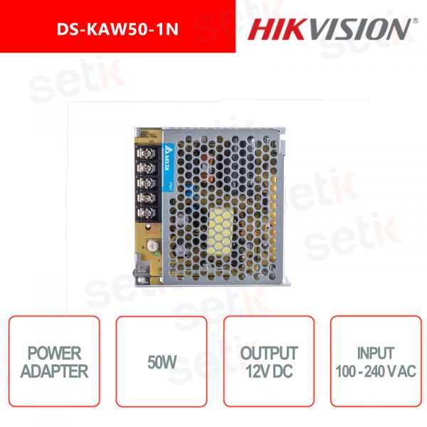 Adaptateur secteur Hikvision - Alimentation 50W - Sortie 12V - Indicateur LED