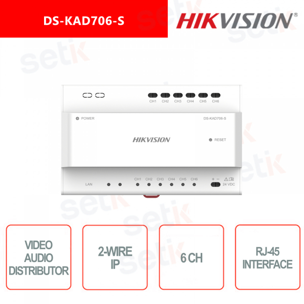 Data Distributor + Power Supply 6 Channels - 2-wire IP- HIKVISION