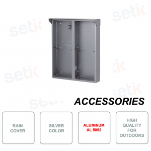 Rain cover - Aluminum - Silver color - For wall mounting
