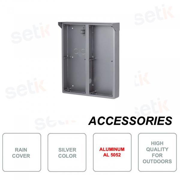 Protector de lluvia - En aluminio - Color plata - Para montaje en pared
