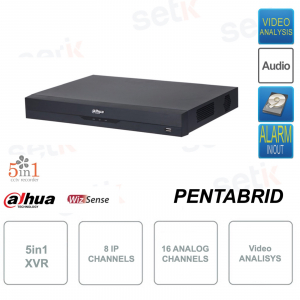 XVR IP ONVIF® 5in1 - 16 Kanäle - 5M-N-1080p - IOT und POS - Audio - Alarm - Videoanalyse