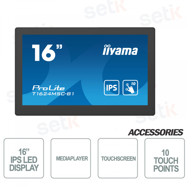 Monitor Touchscreen 16 Pollici - Mediaplayer - IIYAMA