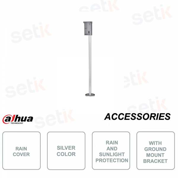 Protector de lluvia - Color plata - Soporte de suelo incluido - En aluminio AL5052