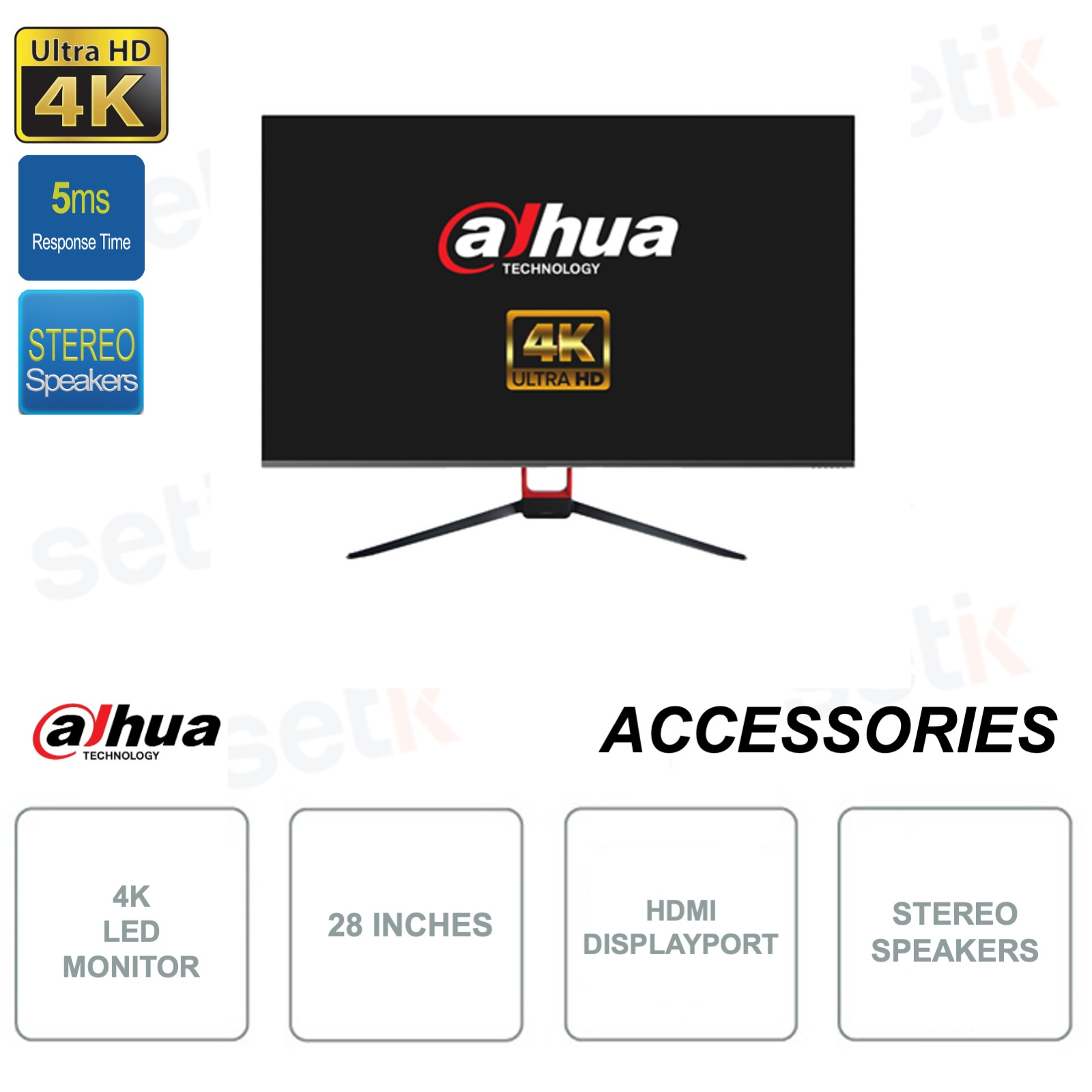 LM28V400 Dahua Monitor LED UHD 4KAuflösung 28 Zoll 5 ms
