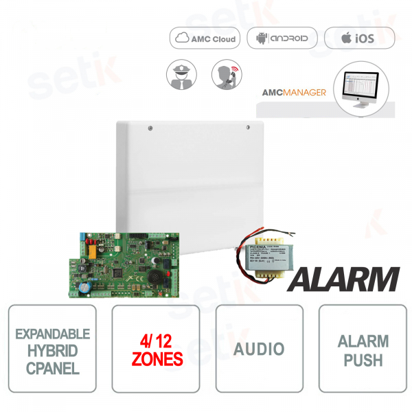 Hybrid Alarm Panel Expandable from 4 to 12 inputs - AMC