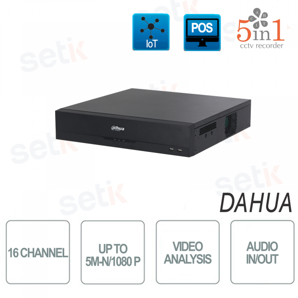 XVR 5 en 1 16 canales 5M-N IVS 8HDD Audio POS Alarma IoT Onvif Análisis de video