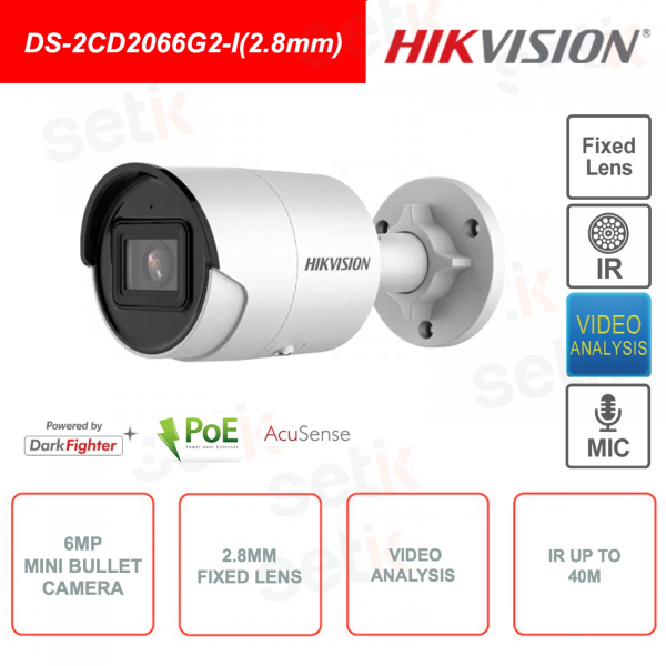 PoE IP Mini Bullet Camera - 6MP - 2.8mm Lens - WDR120dB - IP67