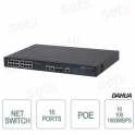 Switch Industrial PoE 16 Puertos + 2 Puertos GE + 2 SFP - V3 Dahua