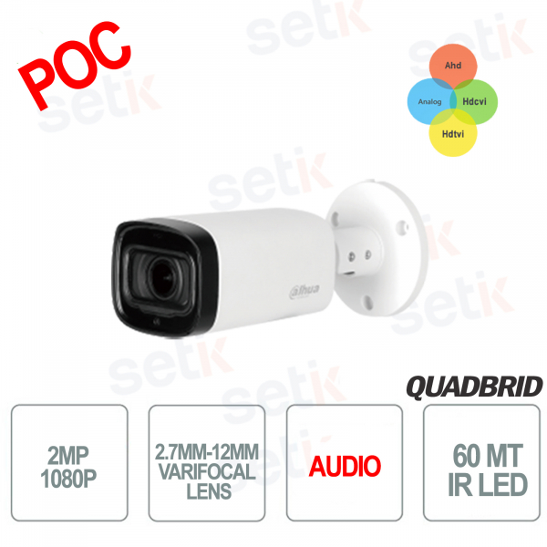 Caméra Extérieure HD CVI 2MP IR 60MT Microphone Intégré - POC Dahua
