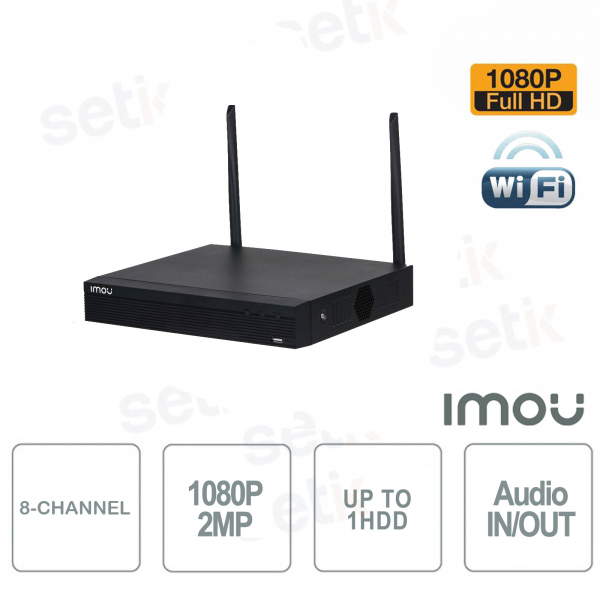 Imou NVR 8 Canales IP 1080P 40Mbps WiFi H.265 P2P 1HDD Audio