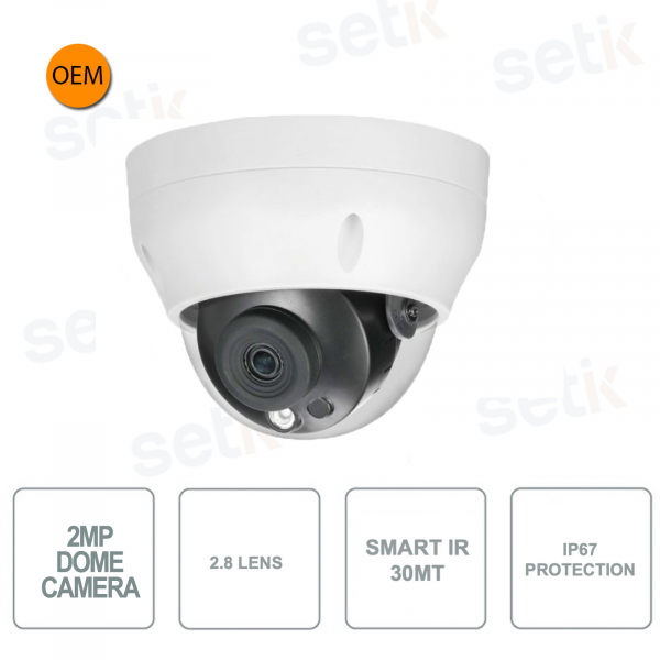 DAHUA IPC-D2FG2 Outdoor Dome IP Camera - 2MP - Smart IR 30m - 2.8mm Lens