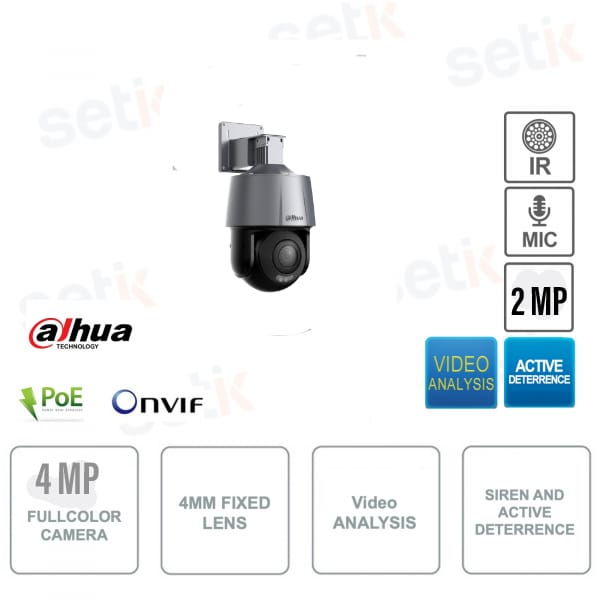 PT 4MP IP POE ONVIF® Ceiling Camera - Active Deterrence Fixed Lens 4mm IR30m