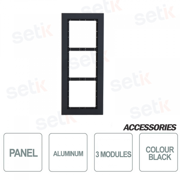 Dahua 3-module panel - Black color - In aluminum