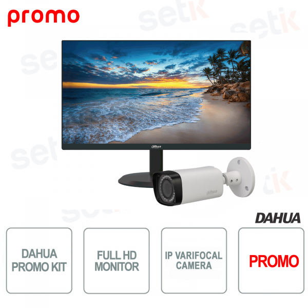 Promo | Kit de moniteur Dahua Full HD 21,5 pouces VGA HDMI avec caméra extérieure IP IPC-HFW2100R-VF