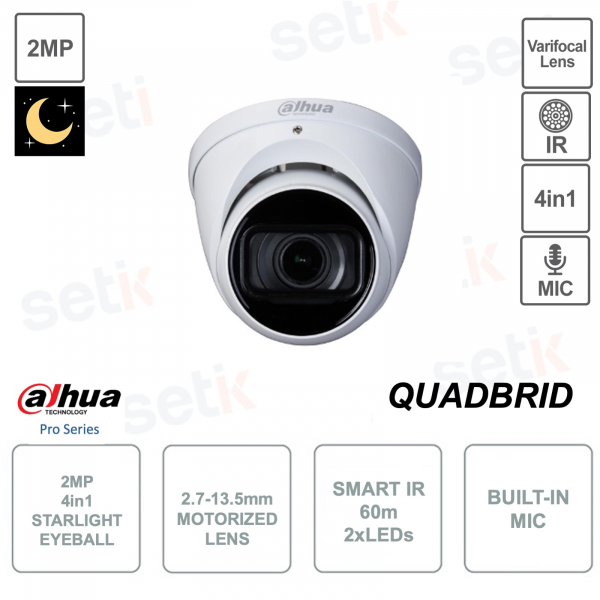 Eyeball Starlight 2MP Camera - 2.7-13.5mm Motorized - Microphone