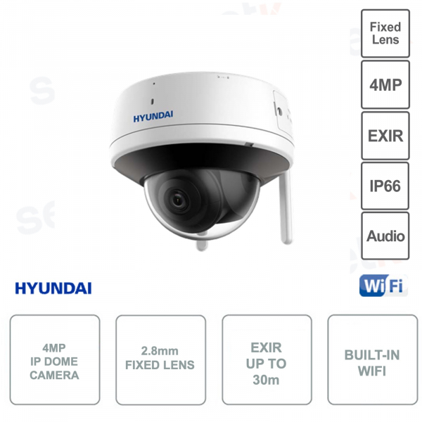 Caméra Dôme IP WIFI 2MP - Extérieur - Objectif 2.8mm - EXIR 30m
