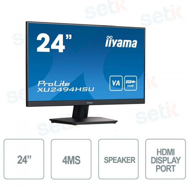 ProLite IIYAMA Monitor – VA Matrix – 24 Zoll – Full HD 1080p – Lautsprecher – 4 ms