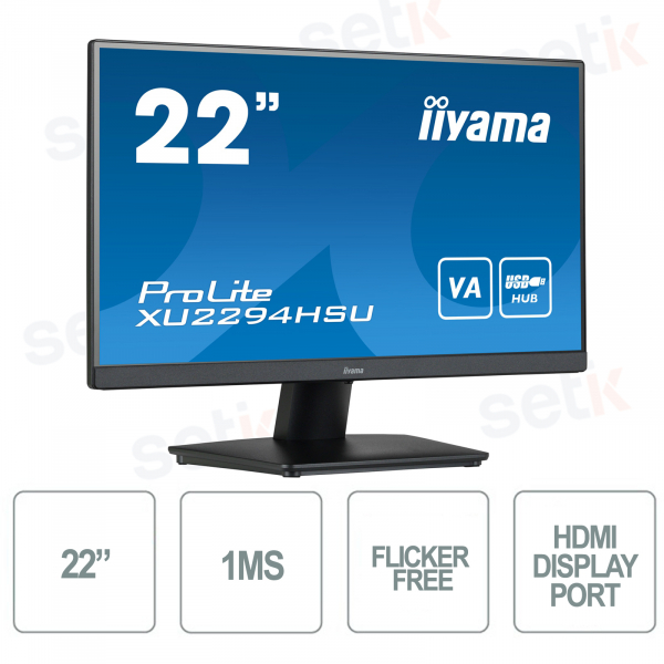 IIYAMA ProLite 22 Inch Monitor - FULL HD - 1ms