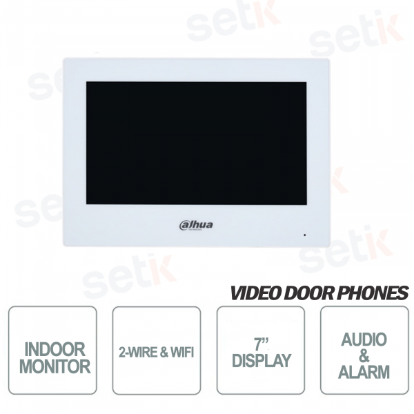 Indoor station 2 Fili and WIFI Dahua SIP Monitor 7 Inch Touch