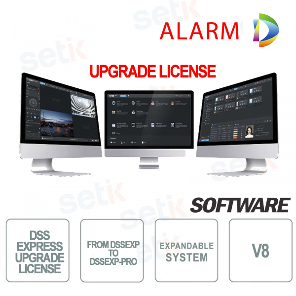 VMS Dahua Software Upgrade License From DSSEXP-ALARM to DSSEXP-PRO-ALARM