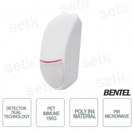 Détecteur anti-masquage double technologie Bentel Pet Immune 15 kg