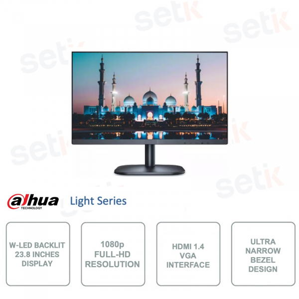 Monitor W-LED 23.8 Pollici - Full HD 1080p - 8ms - 60Hz - Colore 8-bit