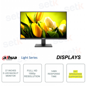 LM27-L200-A6 - Monitor con display E-LED 27 Pollici - Full HD 1080p - 14ms  - 75Hz - VGA - HDMI 