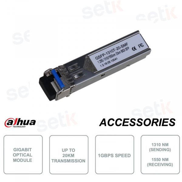 Dahua GSFP-1310T-20-SMF 1Gbps 20km SFP Optical Module for Fiber Networks