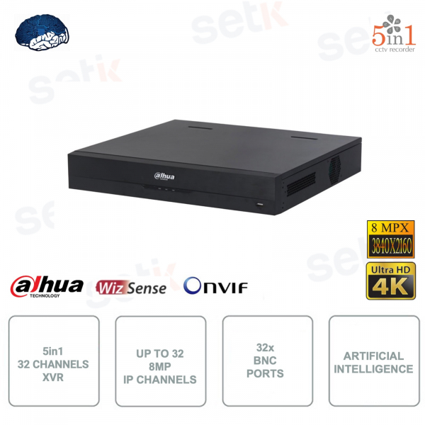 XVR IP ONVIF® - 32 channels - 5M-N - 1080p - 5in1 - 32 BNC ports