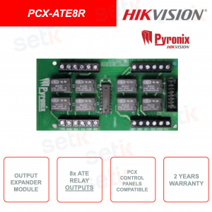 Expansion module for PCX control panels - 8 ATE Relay outputs