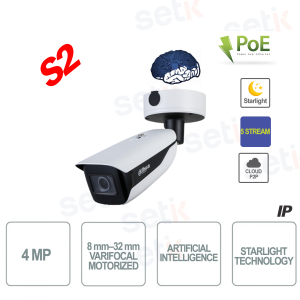 PoE AI 4MP motorisierte IP-Kamera Starlight 5 Stream 120MT IR - S2 - Dahua