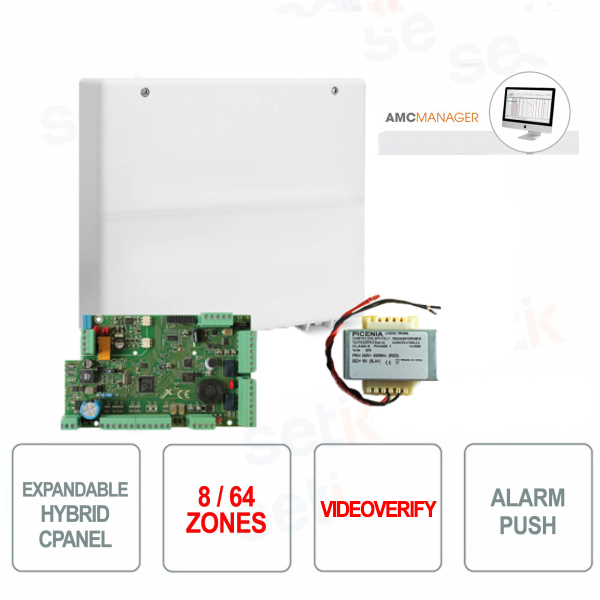 Hybrid-Alarmzentrale Erweiterbar von 8 auf 64 Videoüberprüfungseingänge - AMC