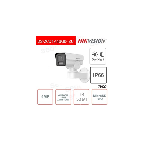 CÁMARA BULLET HIKVISION 4 MP 2.8 MM - 12 MM IR H.265+ WDR