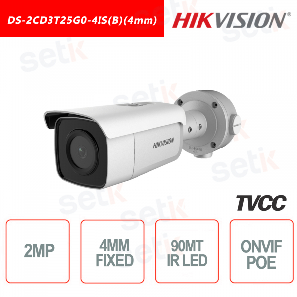 Caméra Bullet Hikvision IP POE DARKFIGHTER 2MP 4mm