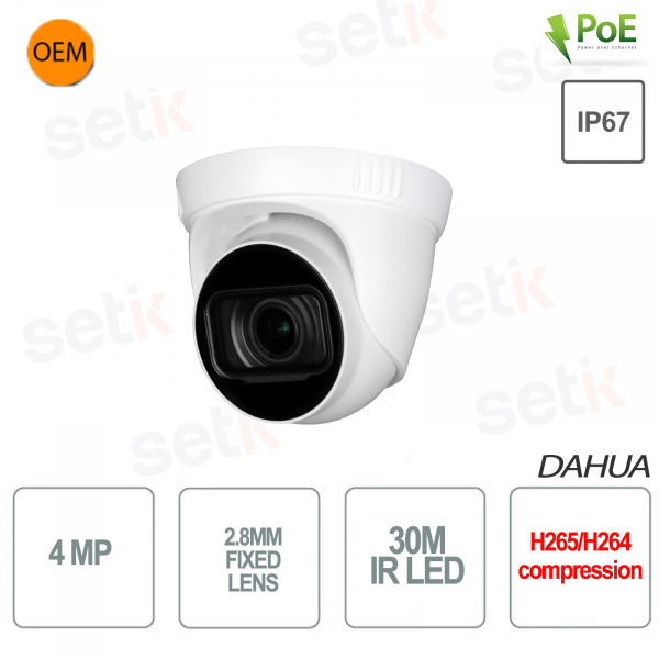 Telecamera IP Dome Onvif PoE 2.8mm - Serie OEM Dahua