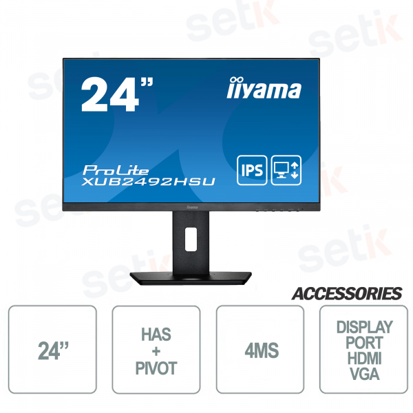 Monitor IIYAMA ProLite 24 Inch IPS LED ULTRA SLIM SPEAKERS