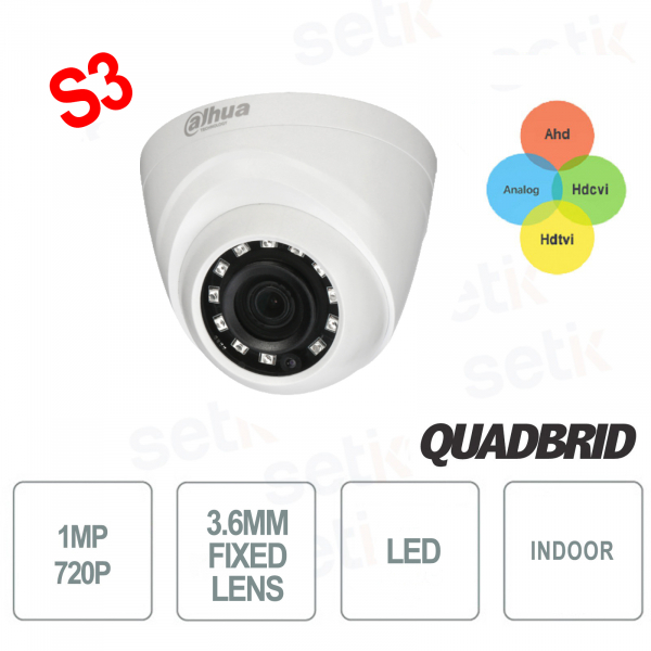 Dahua 1MP HDCVI Camera with 20m Smart IR, Multi-Format, Night Vision and Plug & Play Installation
