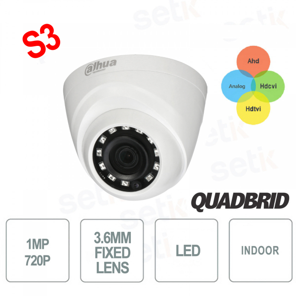 Telecamera Dahua 1MP HDCVI IR 3.6mm | Visione Notturna 20m HD 720p