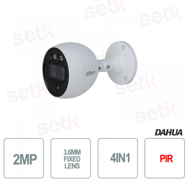 Telecamera 4in1 2MP a deterrenza attiva per esterno - Ottica 3.6mm - DWDR