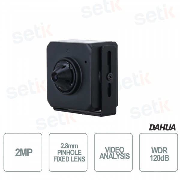 2MP IP ONVIF® microcamera with 2.8mm pinhole lens - WDR 120dB - Video Analysis