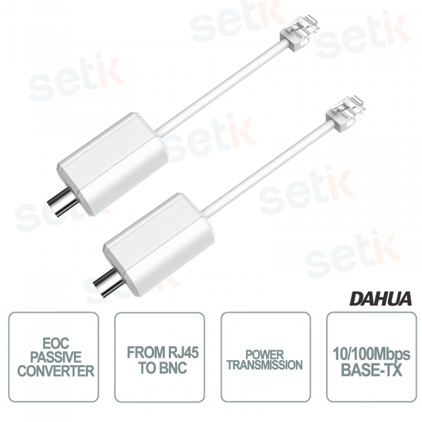 Kit 2x Convertitori Passivi Dahua LR1002 RJ45-BNC per Coassiale IP