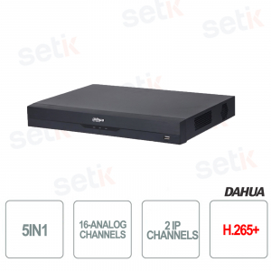 XVR ONVIF® 16 channels 5in1 - Up to 16 analog channels - 2 IP input channels