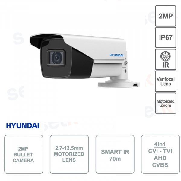 Caméra Bullet 4en1 2MP 1080p - 2.7-13.5mm motorisée - Smart IR 70m