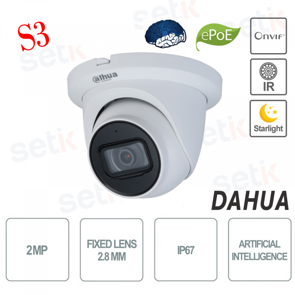 cDahua Telecamera Eyeball WizMind Intelligenza artificiale Ottica 2.8mm - Versione S3