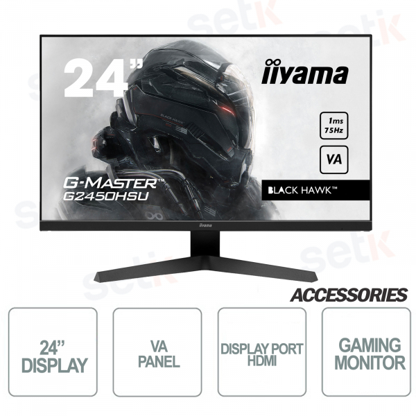 IIYAMA Gaming Monitor - 24 Inch - 75Hz - VA LED - 1MS MPRT - Freesync