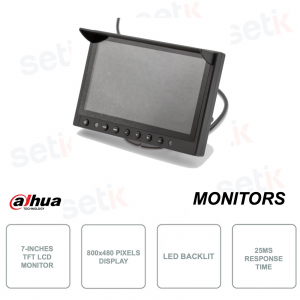 7 inch TFT LCD Widescreen Monitor - LED - 25ms - For use in vehicles