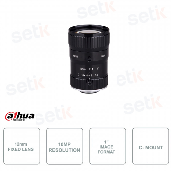 Objectif pour caméras de surveillance - 10MP - 12mm - capteur 1 pouce