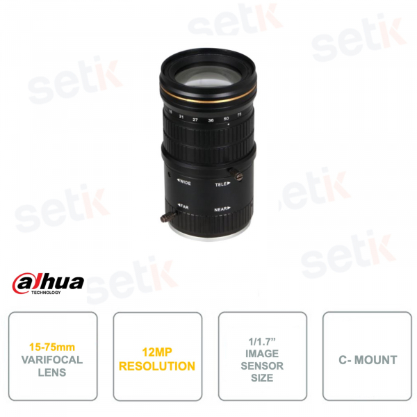 Varifocal lens for surveillance cameras - 15-75mm - 12MP