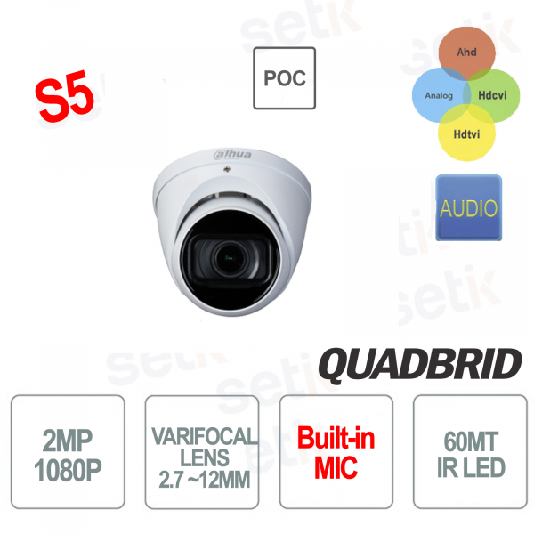 Caméra extérieure, série PRO, IR 40m. 2,4MP 1080P. Objectif 2,8-12 mm. Menu  OSD