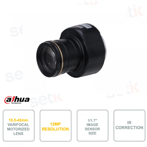 10.5-42mm Varifocal Motorized Lens - 12MP Resolution - IR Correction